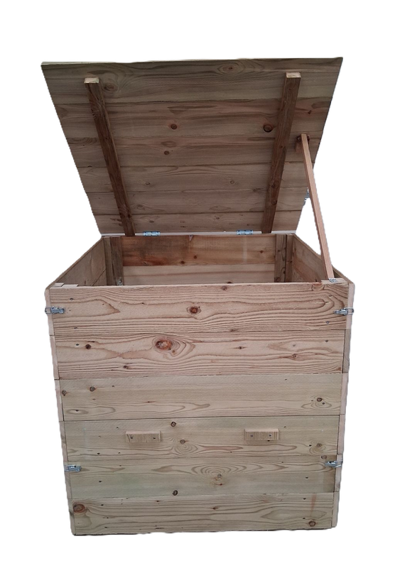 Composteur en bois 280 L – fabrication française. Montage sans outil en 10 min. Robuste et efficace avec grille anti-rongeur. - Image 2