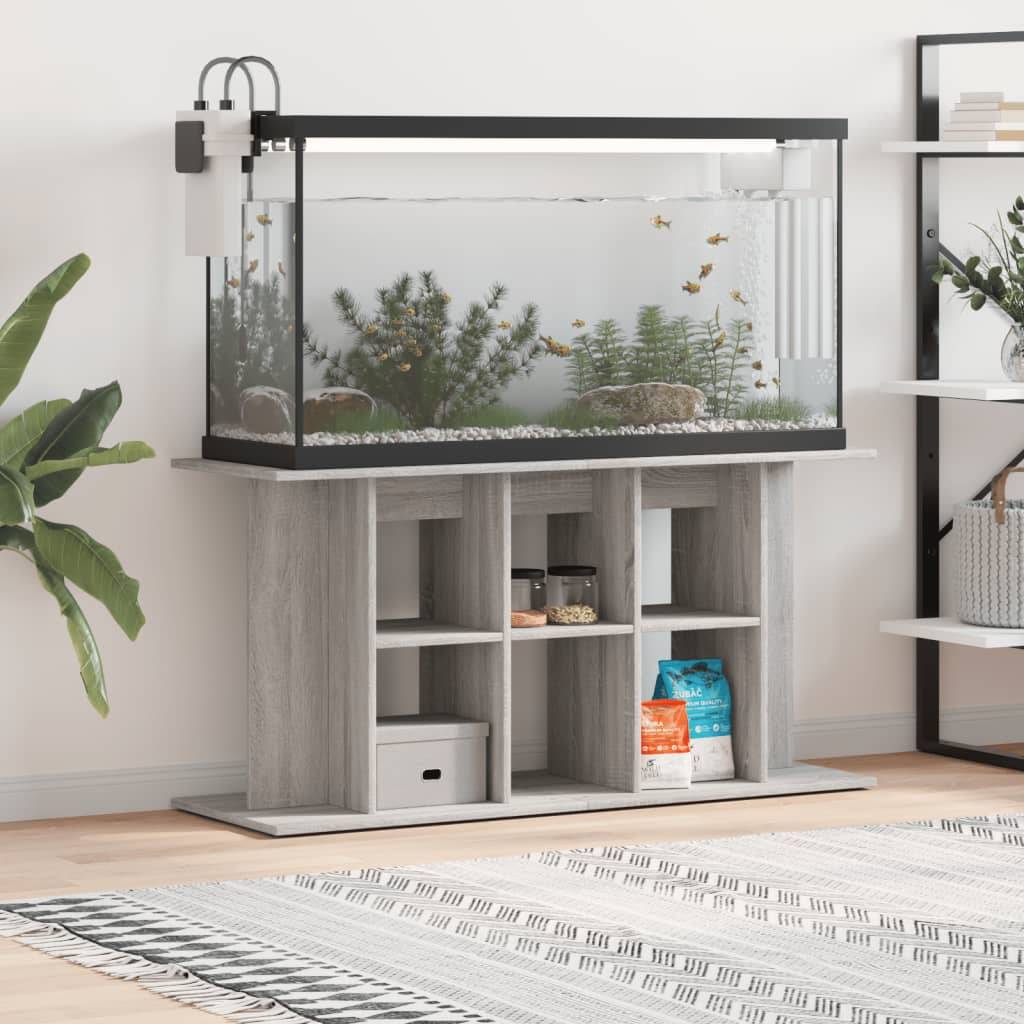 Meuble pour Aquarium Bois d'Ingénierie pour Salon avec Rangement 120x40x60 cm Gris Sonoma - ComfortXL Outdoor Living