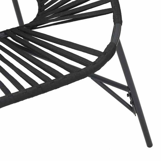 PANGIVO - Chaise œuf de jardin noir résine tressée 77 x 68,5 x 82 cm - PANGIVO - Image 7