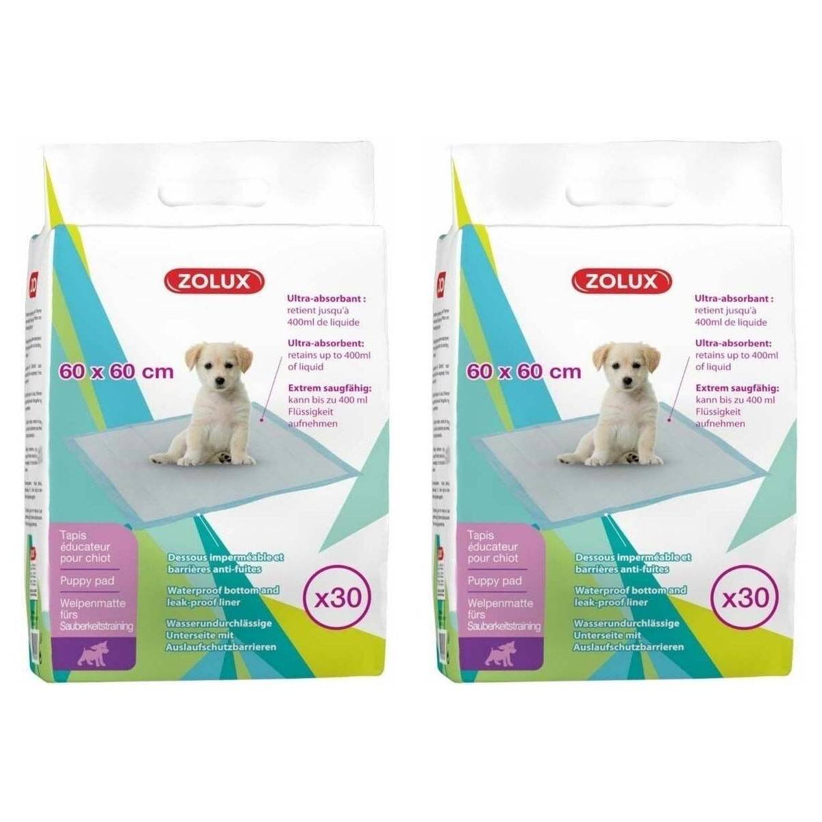 Zolux - Tapis éducateur ultra-absorbant pour chiots (Lot de 2) - Imagen 1