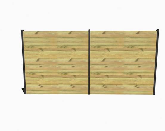 Sans Marque - Kit Clôture Bois Massif/20m De Longueur/Pin Sylvestre Traité Autoclave Vert/Hauteur : 1,82m/2m Entre Poteaux / Abri Français - Image 4