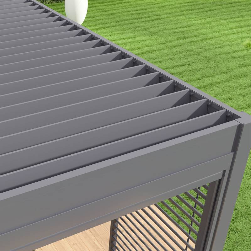 Ombrea - Pergola bioclimatique Ombréa VS adossée 3x4M - anthracite - V2 - Image 6