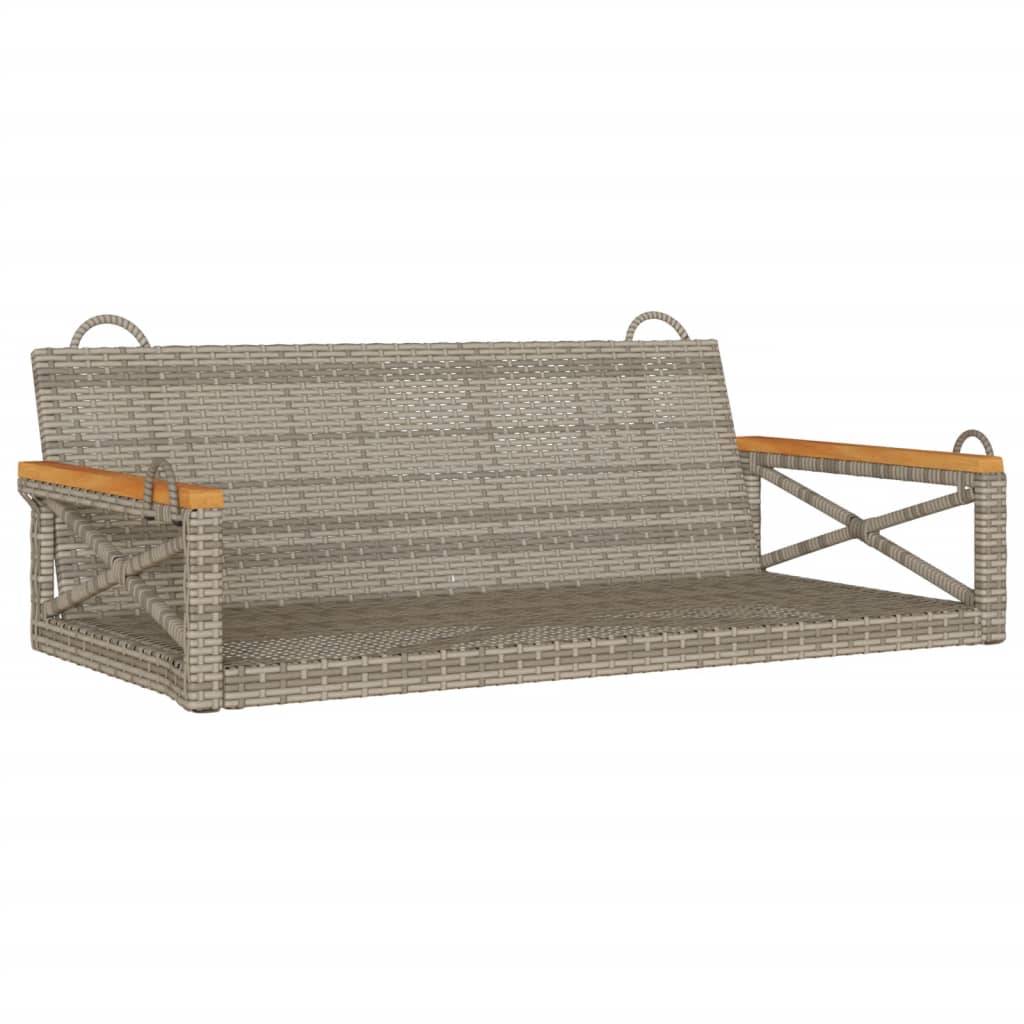 Balançoire jardin suspendue poly rotin design moderne siège seul extérieur gris – ComfortXL Outdoor Living - Image 2