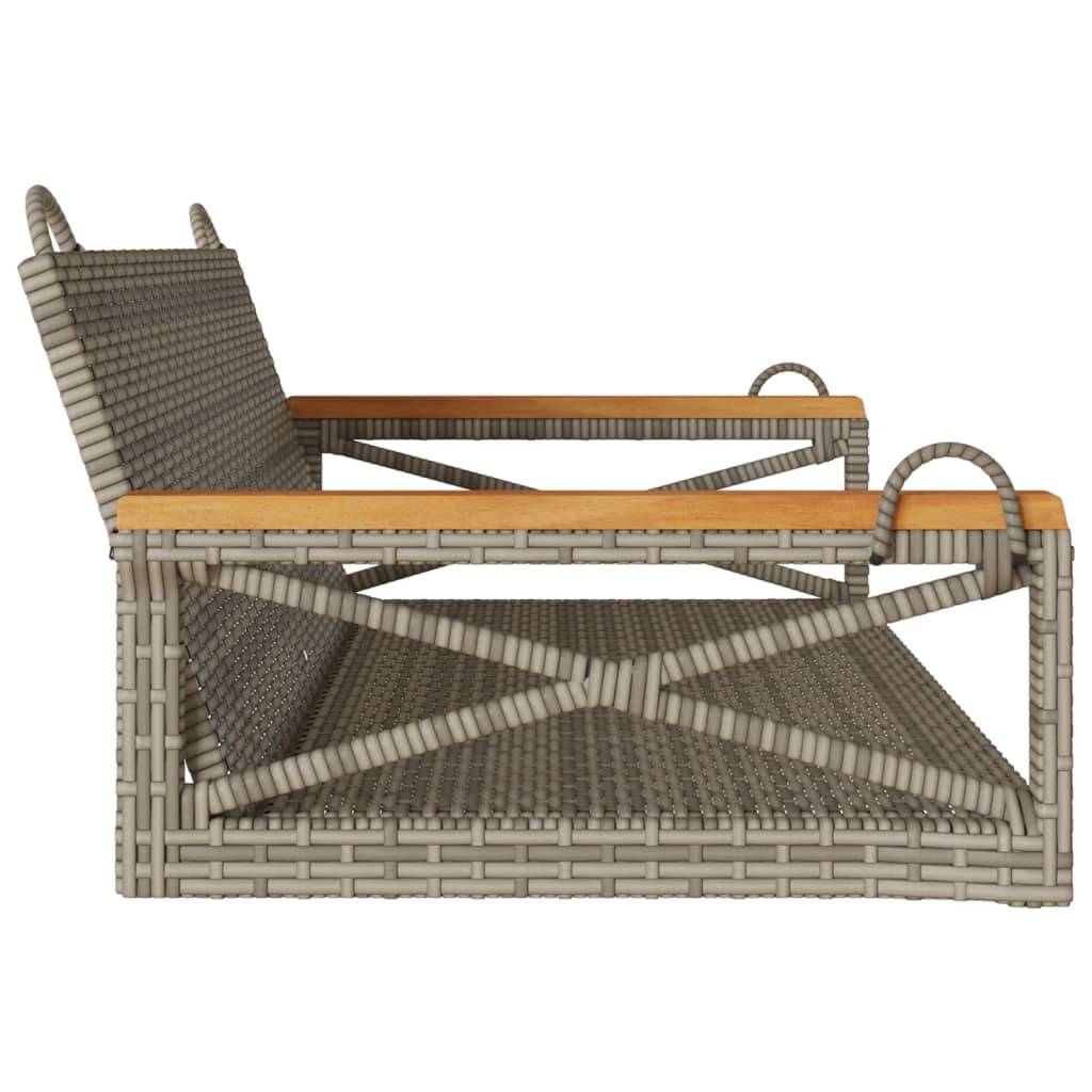 Balançoire jardin suspendue poly rotin design moderne siège seul extérieur gris – ComfortXL Outdoor Living - Image 5