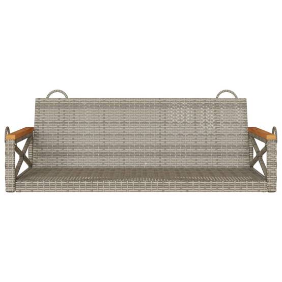 Balançoire jardin suspendue poly rotin design moderne siège seul extérieur gris – ComfortXL Outdoor Living - Image 4