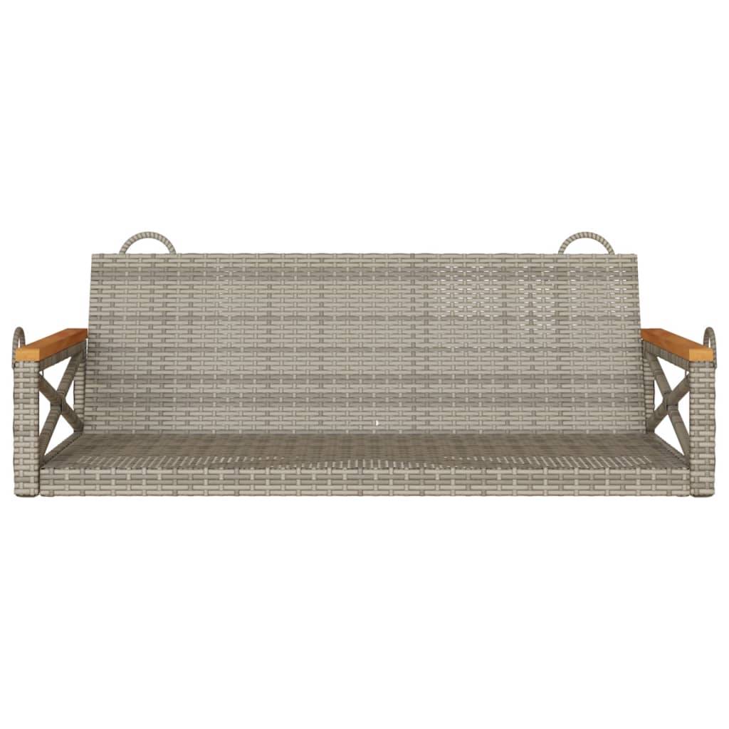 Balançoire jardin suspendue poly rotin design moderne siège seul extérieur gris – ComfortXL Outdoor Living - Image 4