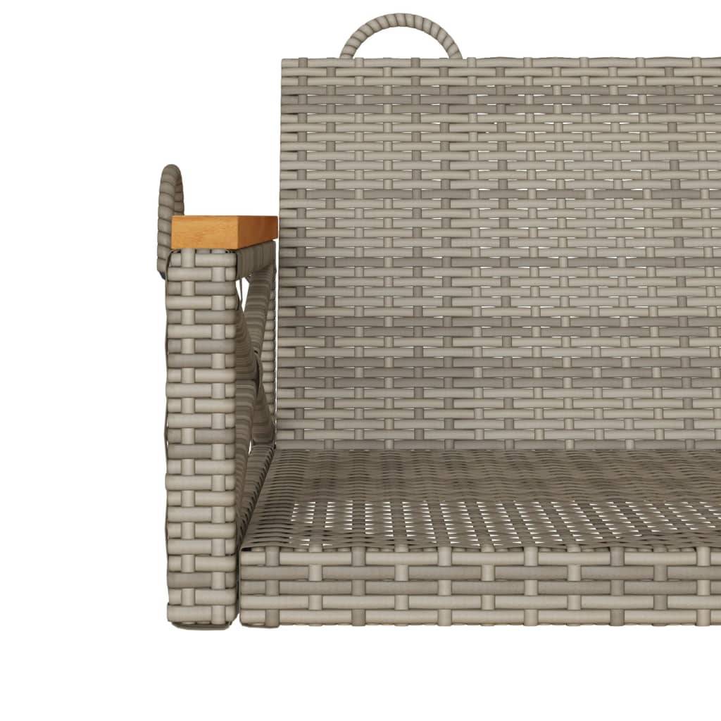 Balançoire jardin suspendue poly rotin design moderne siège seul extérieur gris – ComfortXL Outdoor Living - Image 8