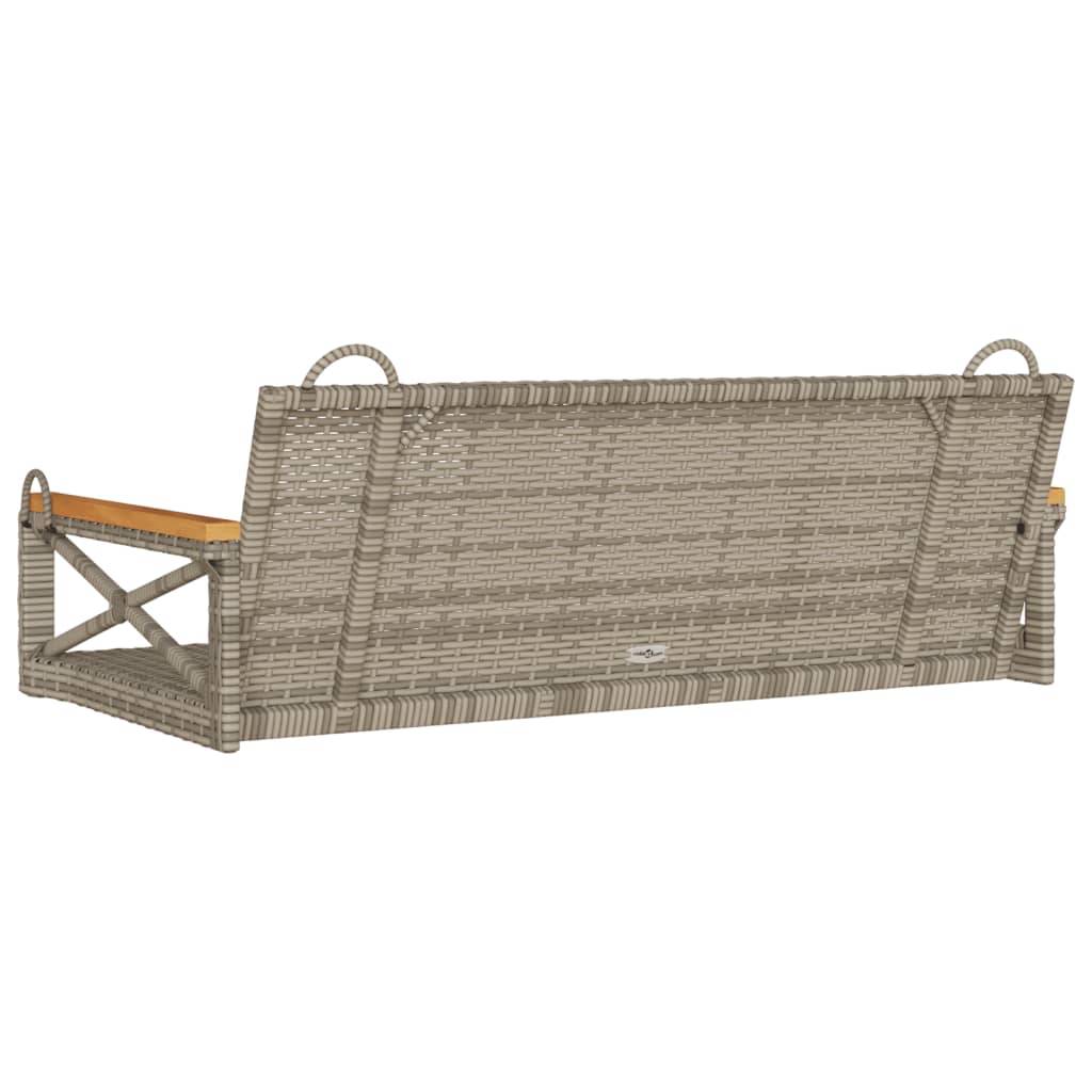 Balançoire jardin suspendue poly rotin design moderne siège seul extérieur gris – ComfortXL Outdoor Living - Image 6