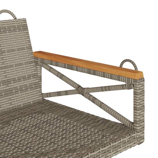 Balançoire jardin suspendue poly rotin design moderne siège seul extérieur gris – ComfortXL Outdoor Living - Image 7