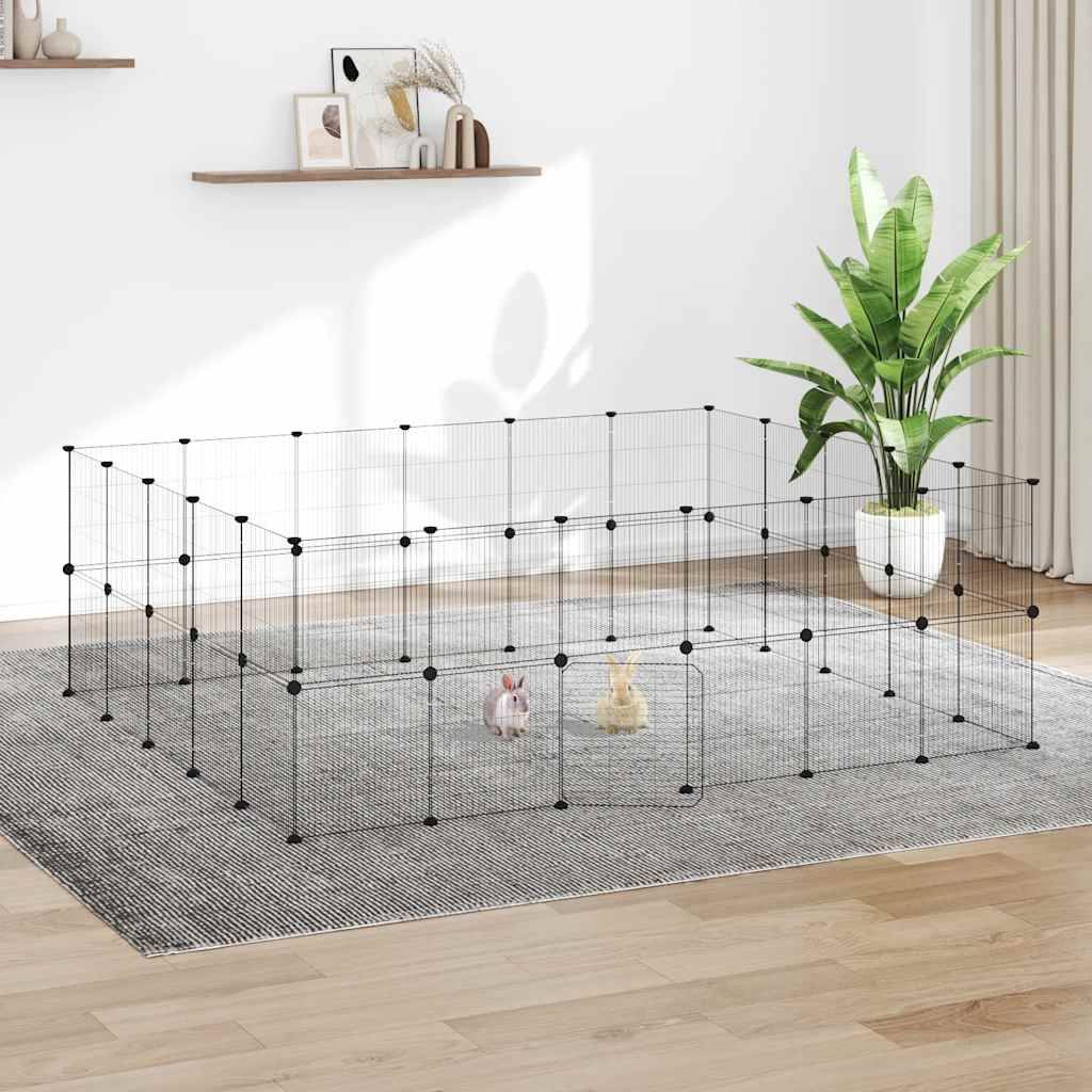 Vidaxl - Cage animaux de compagnie à 44 panneaux et porte Noir 210x175x70 cm vidaXL 3114046 - Imagen 1