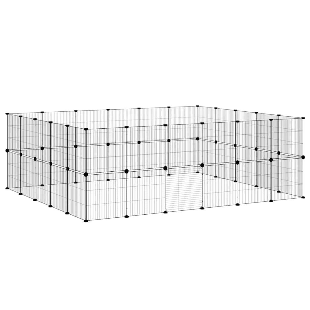 Vidaxl - Cage animaux de compagnie à 44 panneaux et porte Noir 210x175x70 cm vidaXL 3114046 - Imagen 5