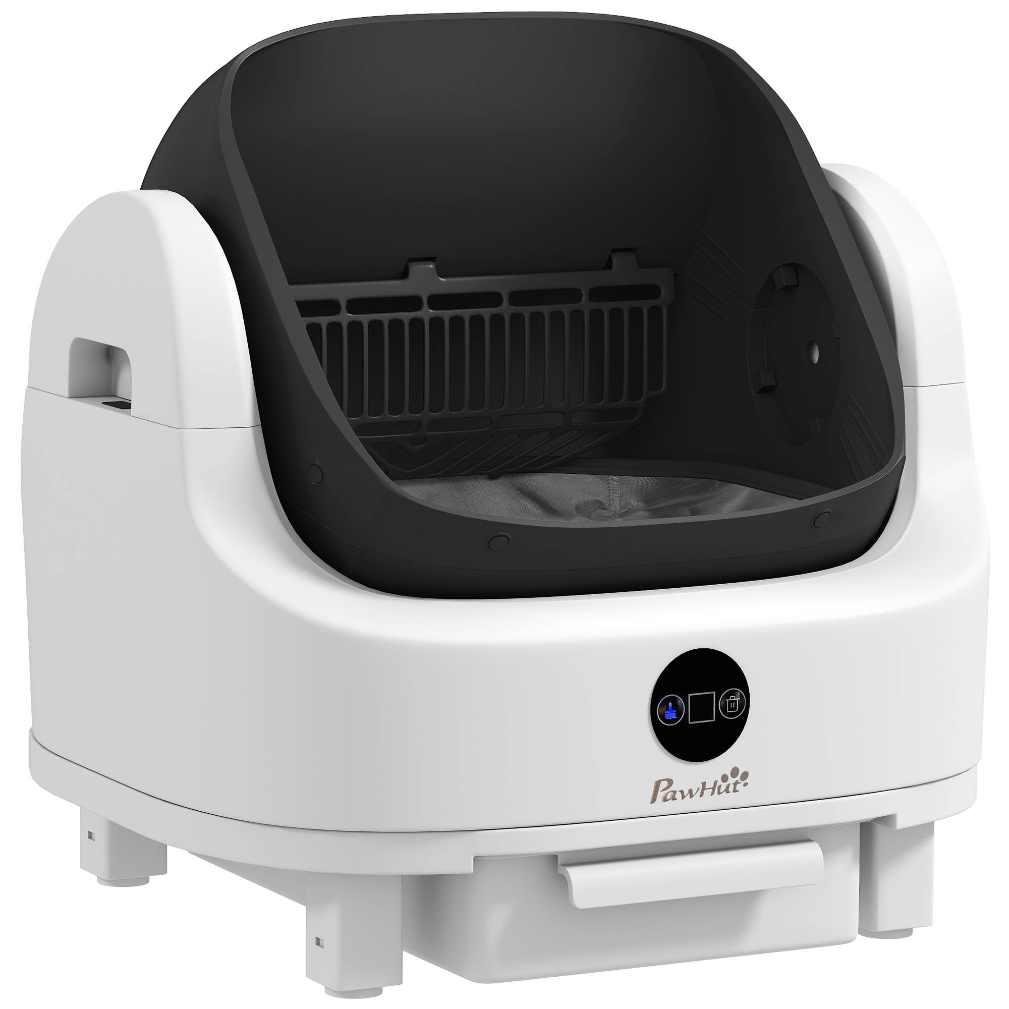 ComfortXL - Litière autonettoyante en ABS 42,7 L blanche pour chats 1 à 5 kg avec capteurs de sécurité et bac à déchets 8 L - Image 10
