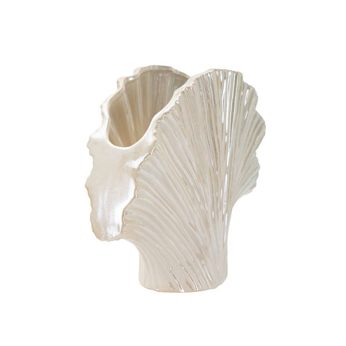 Paris Prix - Vase en Céramique "Perly" 35cm Blanc - Image 2