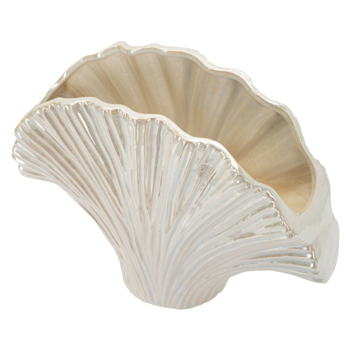Paris Prix - Vase en Céramique "Perly" 35cm Blanc - Image 3