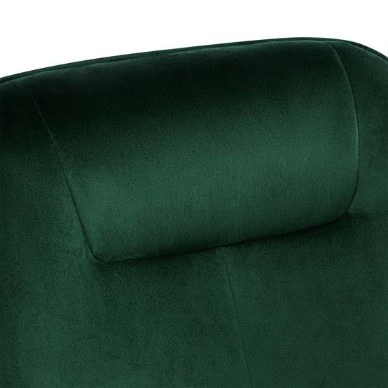 0 - Fauteuil à Bascule Rembourré en Velours Moderne pour Salon, Chaise à Bascule à Dossier Haut avec Pieds en Bois, Vert Foncé - Image 2