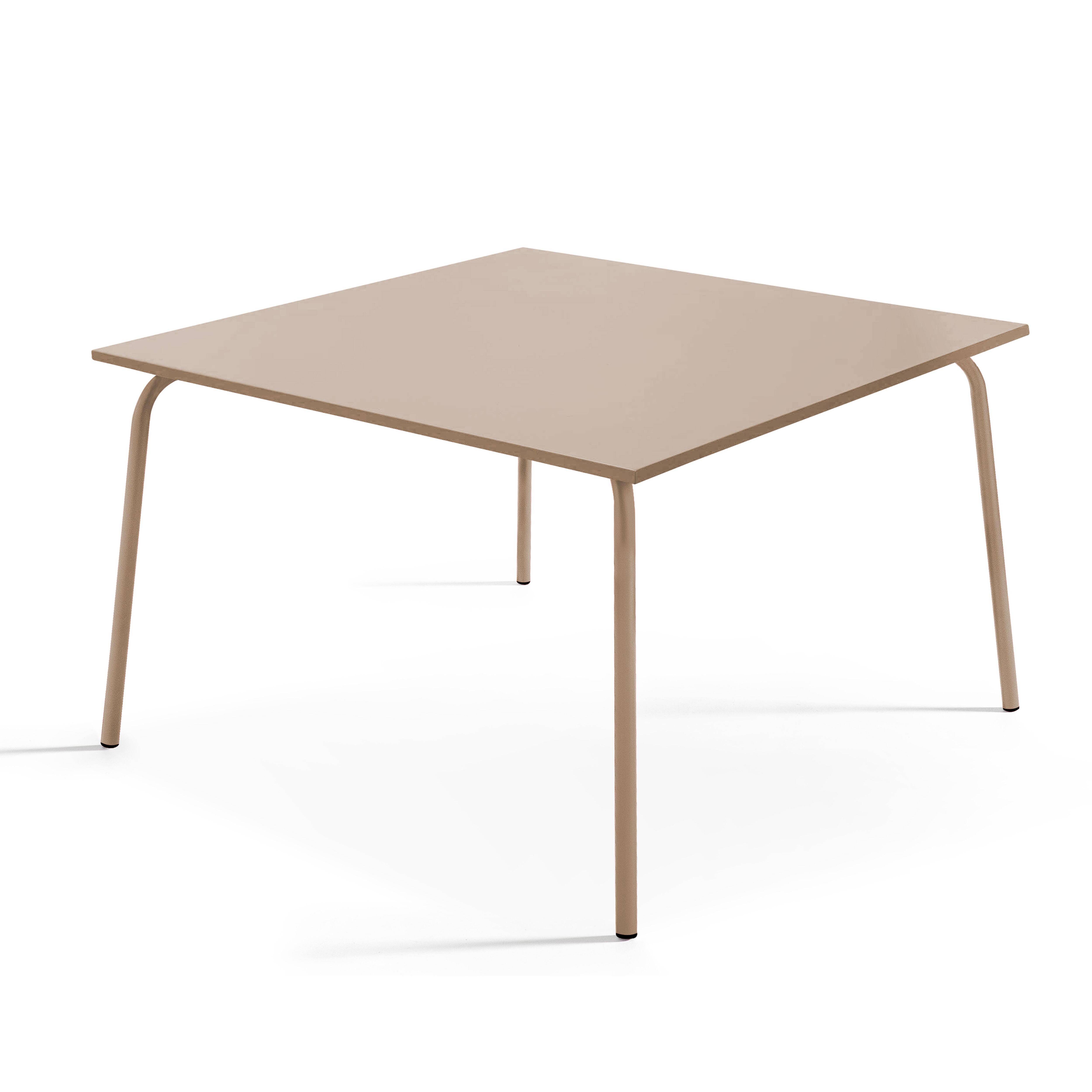 Oviala - Table de jardin carrée en acier 8 places 120 cm taupe  Palavas - Oviala - Imagen 1