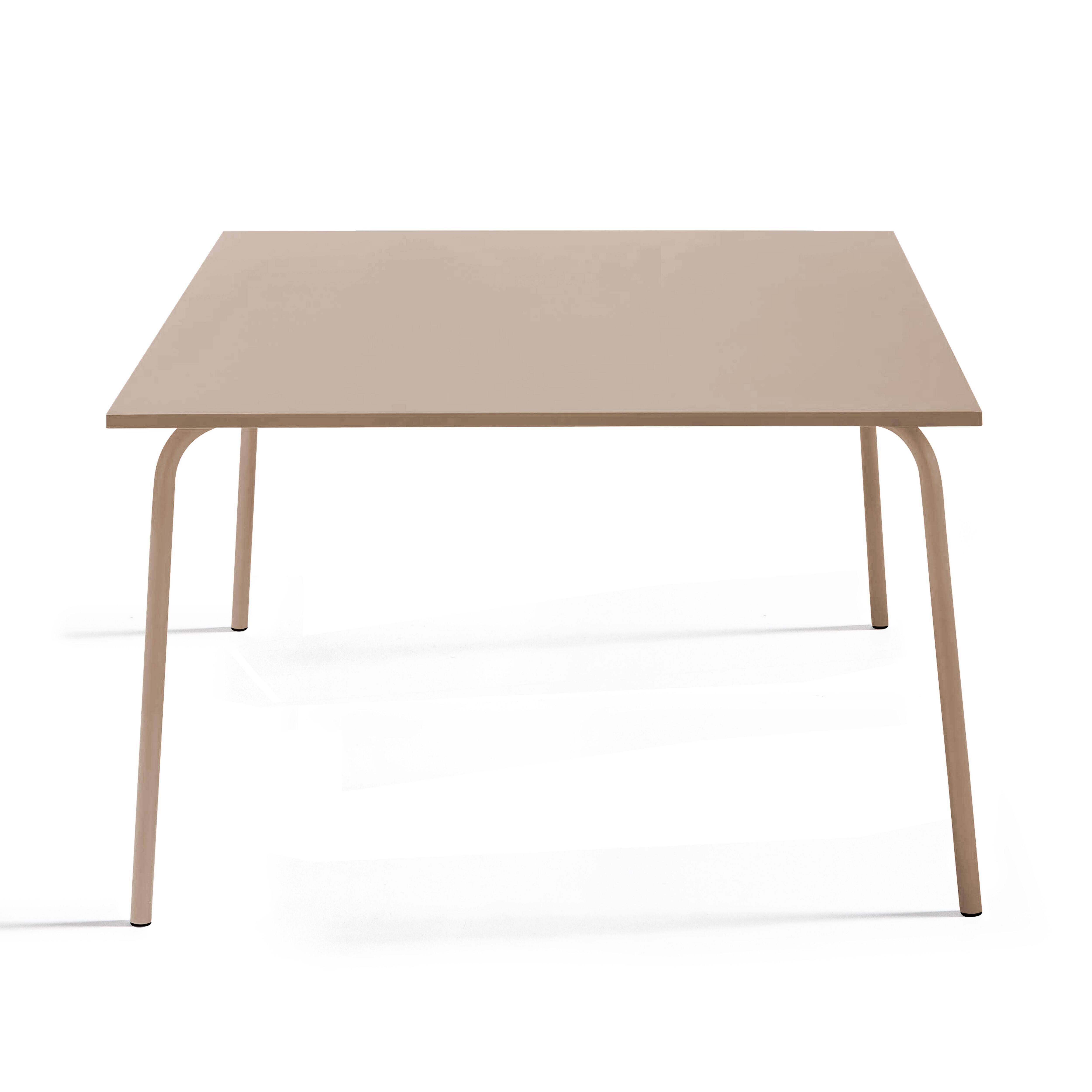Oviala - Table de jardin carrée en acier 8 places 120 cm taupe Palavas - Oviala - Imagen 5