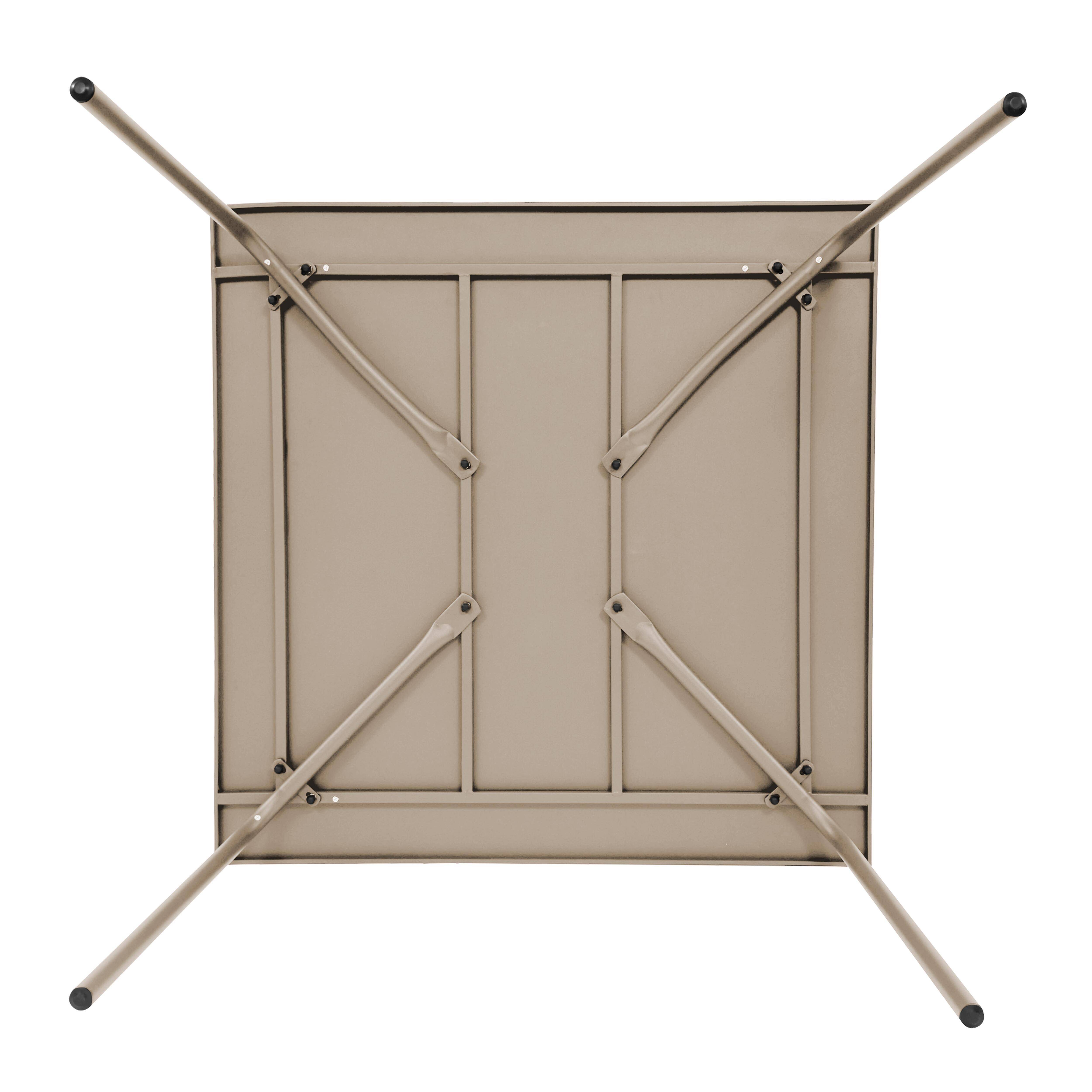 Oviala - Table de jardin carrée en acier 8 places 120 cm taupe  Palavas - Oviala - Imagen 6