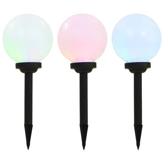 Lampe d'extérieur - Lampe de jardin LED sphérique solaire 3 pcs 20 cm RVB - Image 2