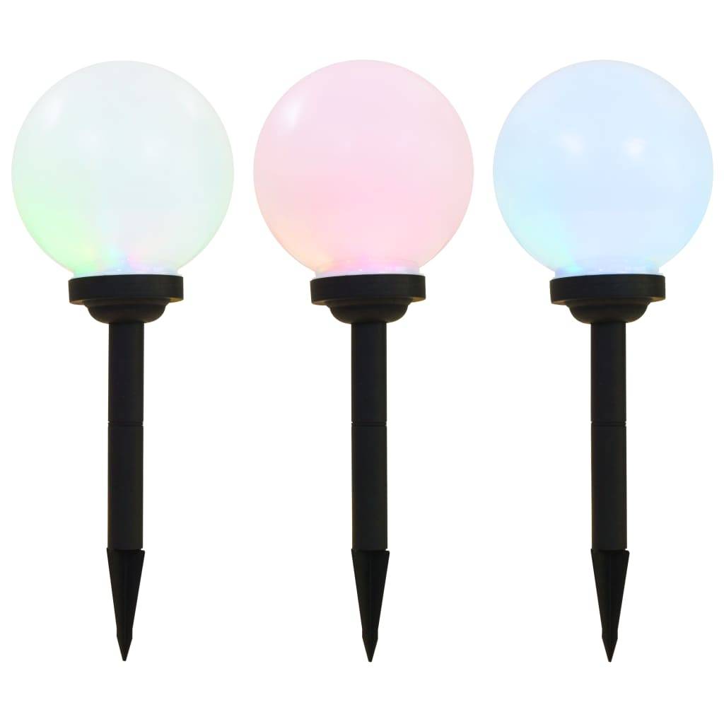 Lampe d'extérieur - Lampe de jardin LED sphérique solaire 3 pcs 20 cm RVB - Image 2