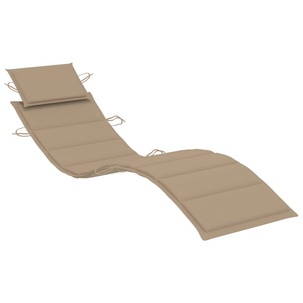Helloshop26 - Transat chaise longue bain de soleil lit de jardin terrasse meuble d'extérieur avec table et coussin bois d'acacia - Imagen 6
