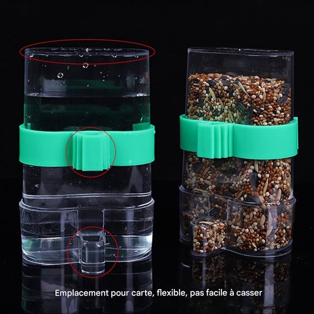 Quatre Distributeurs D'eau Plastique Transparent Pour Oiseaux - Lytech - Image 2