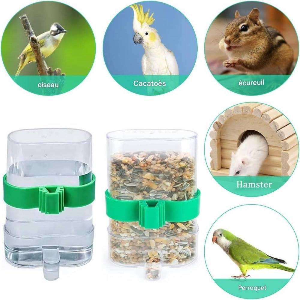 Quatre Distributeurs D'eau Plastique Transparent Pour Oiseaux - Lytech - Image 4