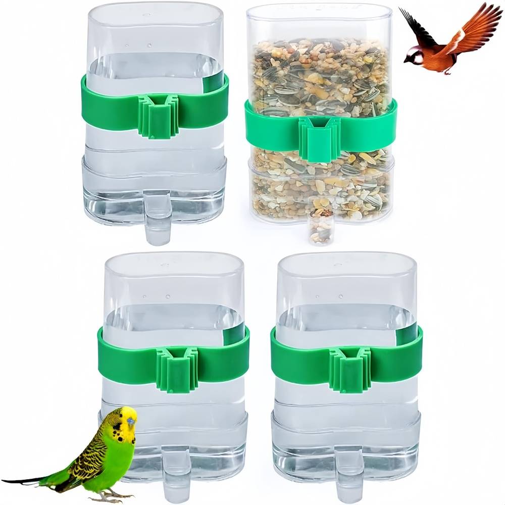 Quatre Distributeurs D'eau Plastique Transparent Pour Oiseaux - Lytech - Image 1