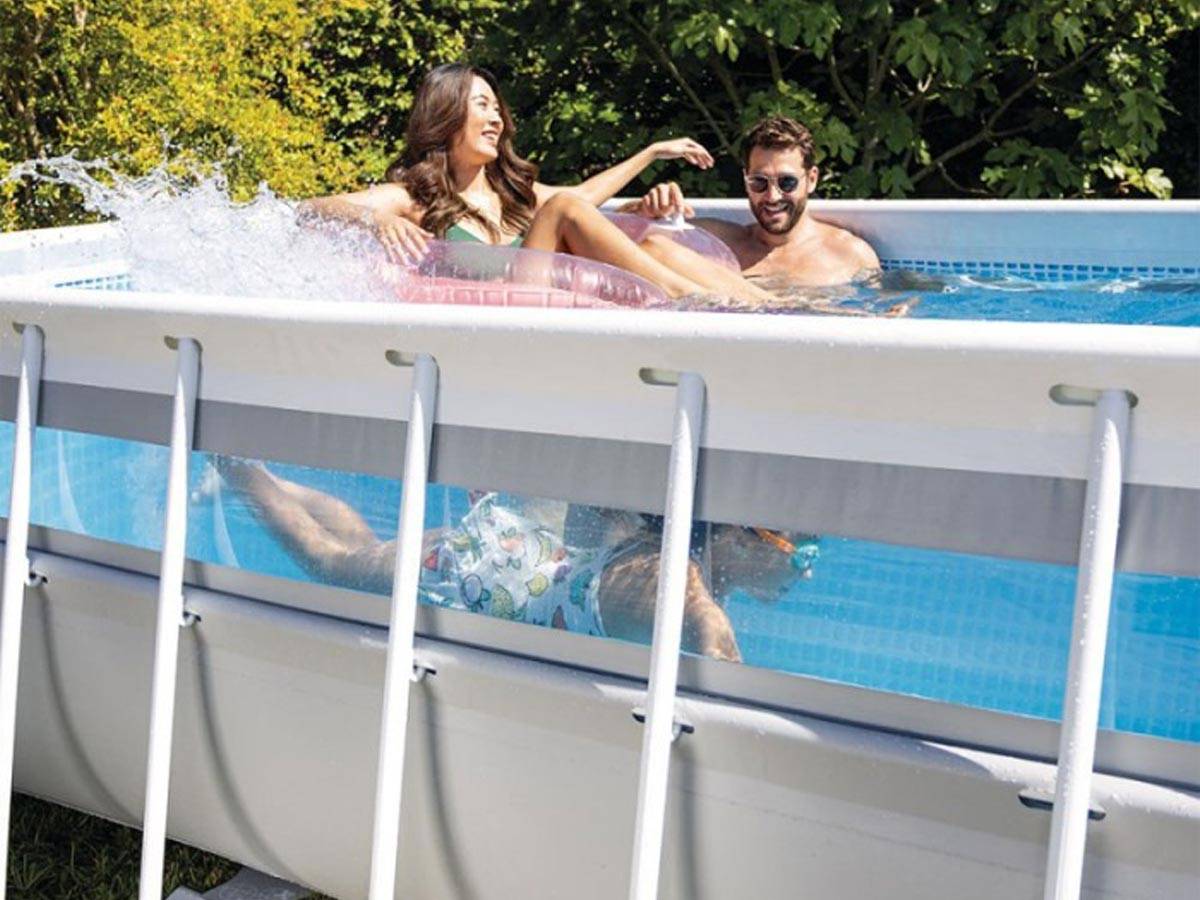 Piscine tubulaire Prism Frame Clearview rectangulaire 4,00 x 2,00 x 1,22 m - Intex - Imagen 9