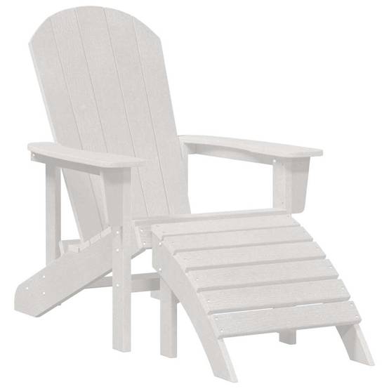 Chaise de jardin | Chaise Adirondack Blanc 82 x 74 x 92 cm HDPE - Image 1
