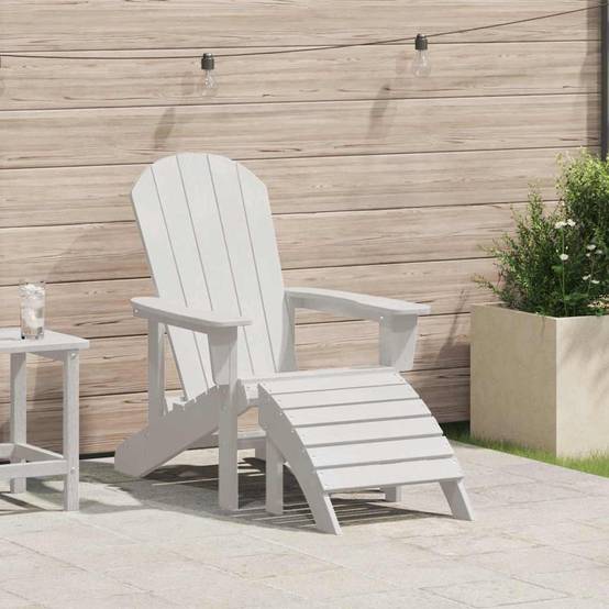 Chaise de jardin | Chaise Adirondack Blanc 82 x 74 x 92 cm HDPE - Image 2
