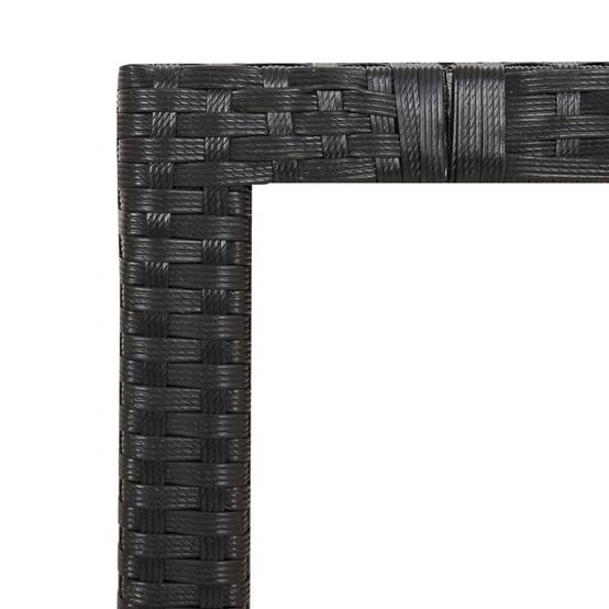 Table de jardin bois massif et résine tressée noir 150 x 90 x 75 cm - PANGIVO - Image 5