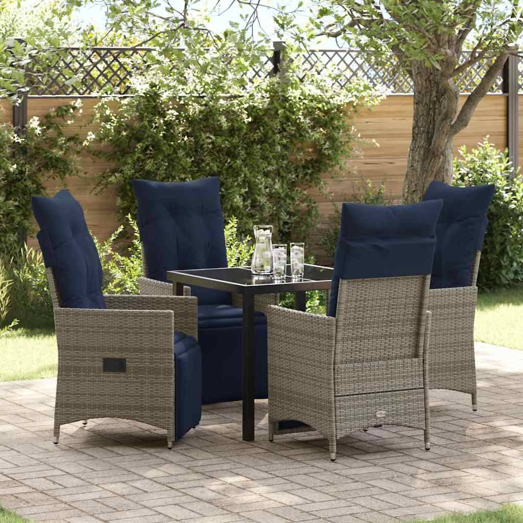 ComfortXL - Salon de Jardin 4 Places Gris en Polyrotin Tressé avec Table de Repas Extérieur – ComfortXL Outdoor Living - Image 1
