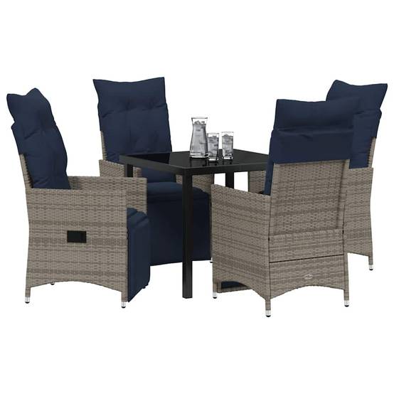 ComfortXL - Salon de Jardin 4 Places Gris en Polyrotin Tressé avec Table de Repas Extérieur – ComfortXL Outdoor Living - Image 3
