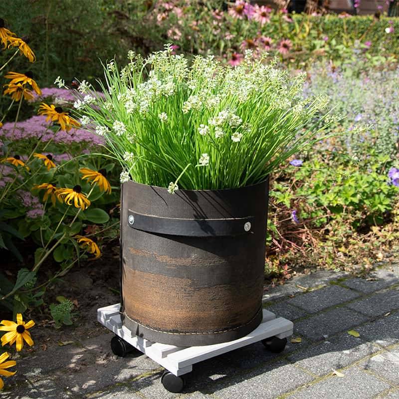 Esschert Design - Support plantes à roulettes Carré en bois 29 cm - Esschert Design - Imagen 4