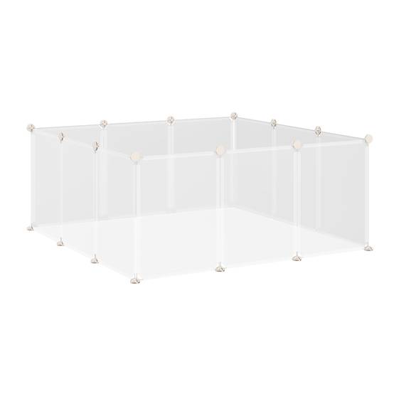 Parc enclos modulable en résine pour chiots cochons d'Inde 105x105x45cm blanc - ComfortXL Outdoor Living - Image 2