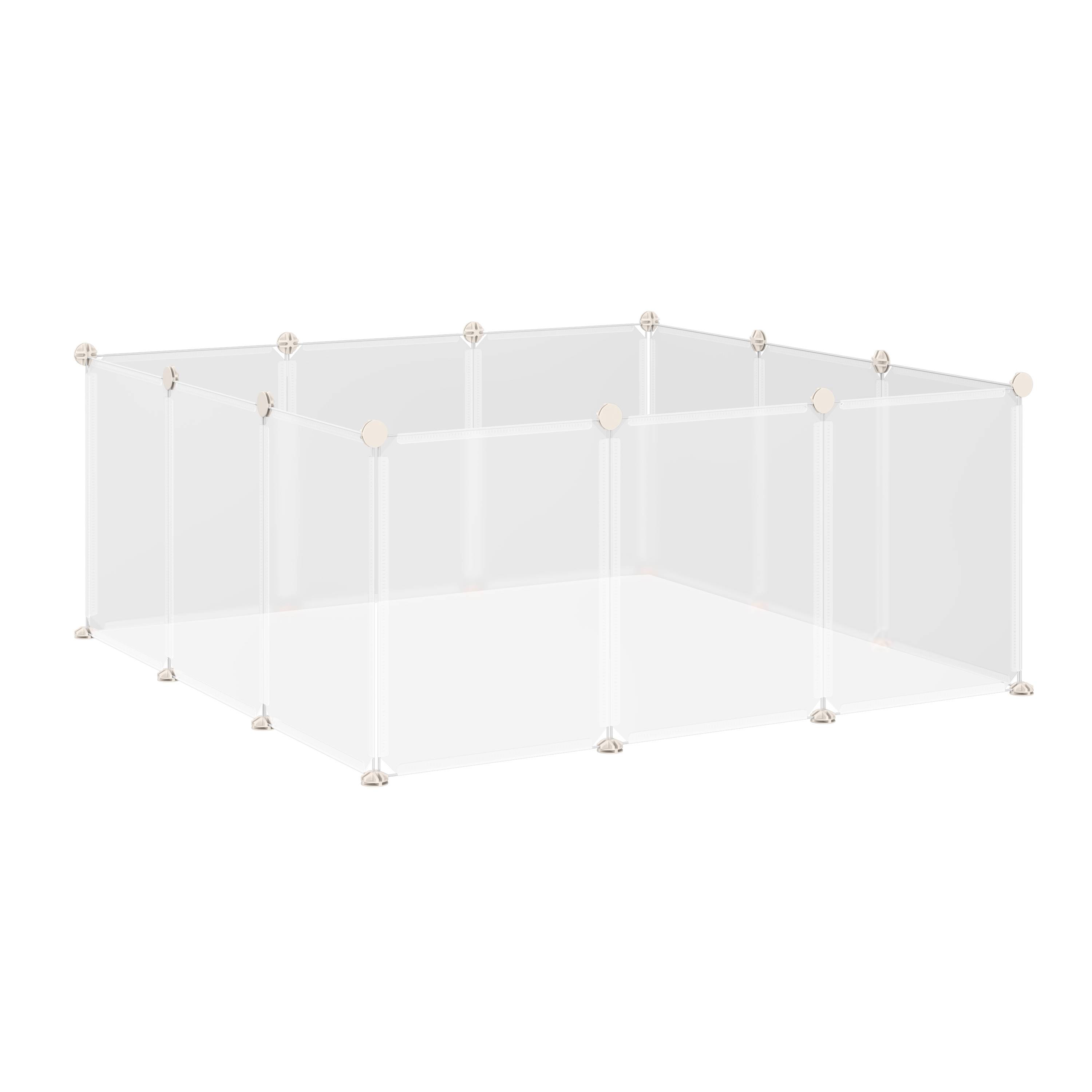 Parc enclos modulable en résine pour chiots cochons d'Inde 105x105x45cm blanc - ComfortXL Outdoor Living - Image 2