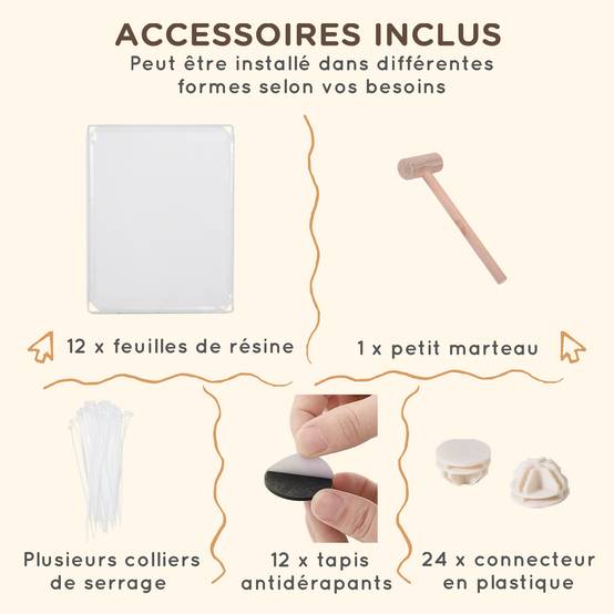 Parc enclos modulable en résine pour chiots cochons d'Inde 105x105x45cm blanc - ComfortXL Outdoor Living - Image 6