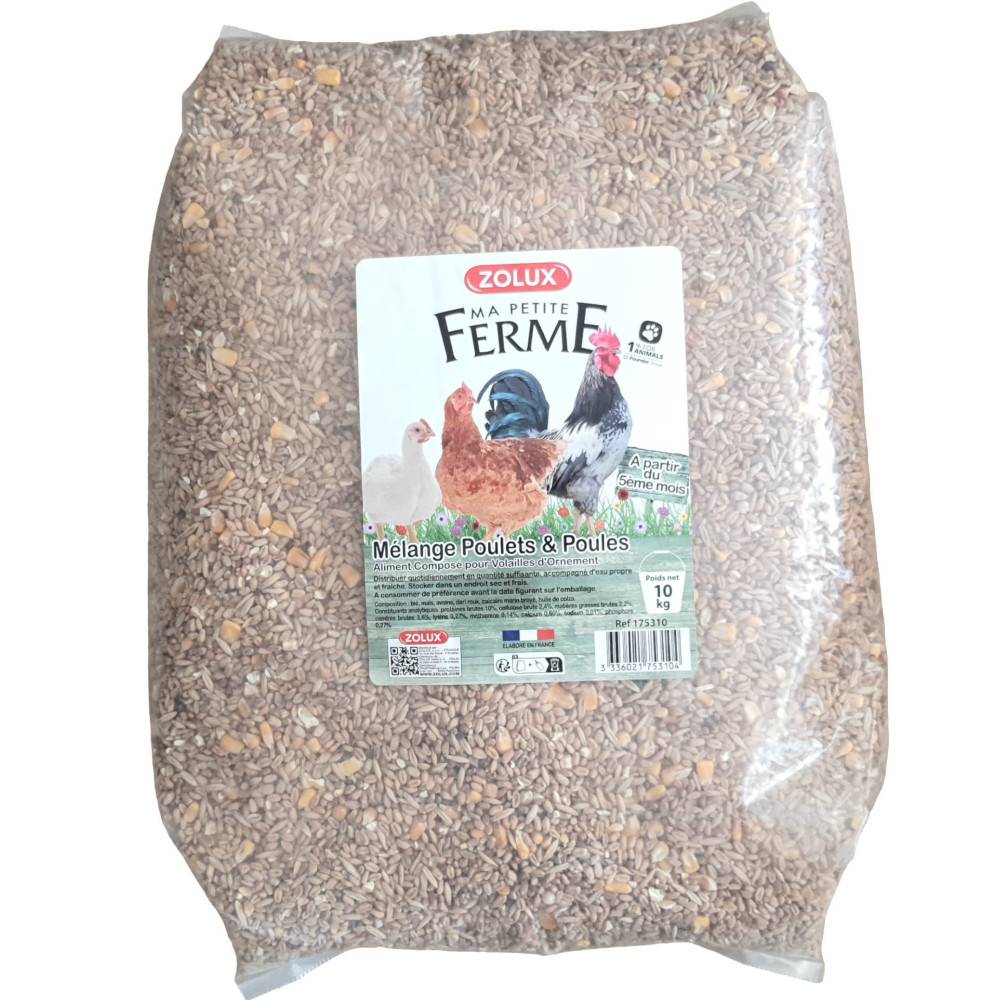 Zolux - Aliment composé Mélange poulets et poules 10 kg basse cour - Imagen 1