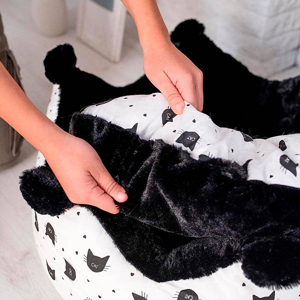 Ferplast - Lit Rembourré Couchage Chats MIKADO avec Coussin, Fourrure écologique et Coton, Lavable - Imagen 4