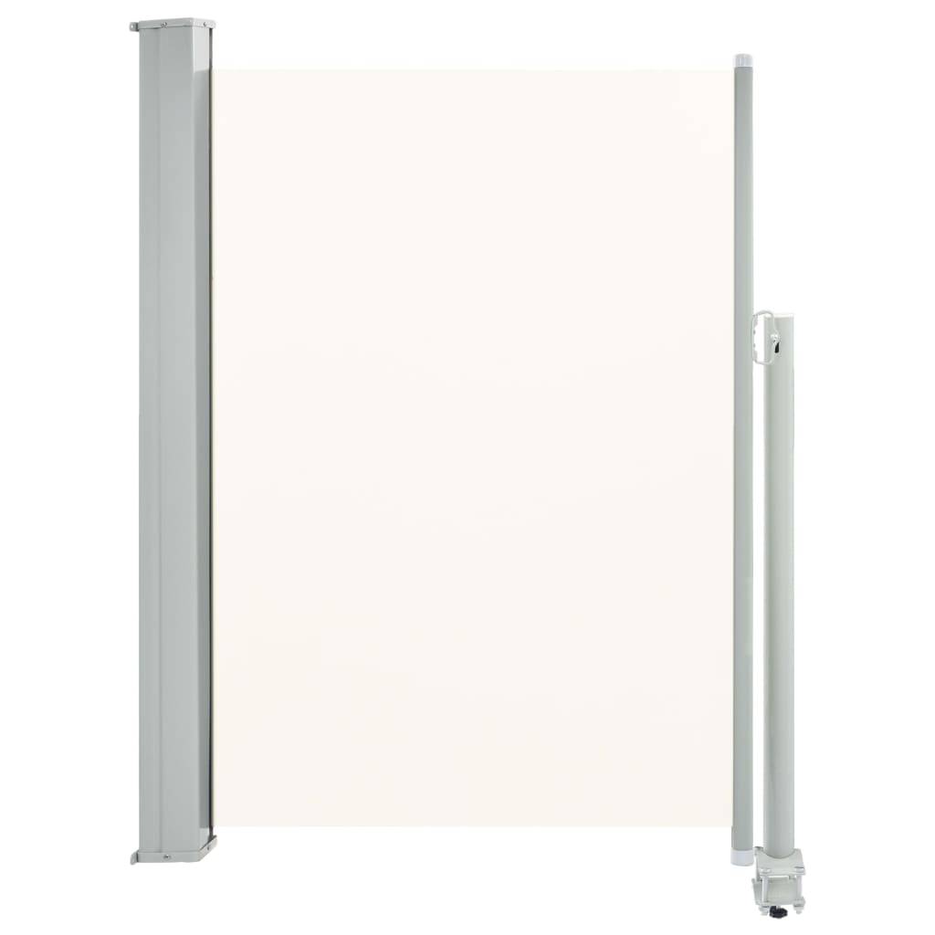 Helloshop26 - Auvent paravent store brise-vue latéral rétractable de patio jardin terrasse balcon protection visuelle écran 100 x 300 cm blanc cassé - Imagen 1