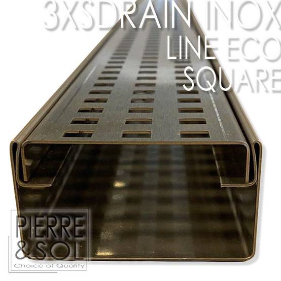 Caniveau Inox Hauteur 3,5 cm - 3XSDRAIN INOX - LINE ECO - Caniveau de 100 cm avec sortie verticale de 50 mm - Image 4