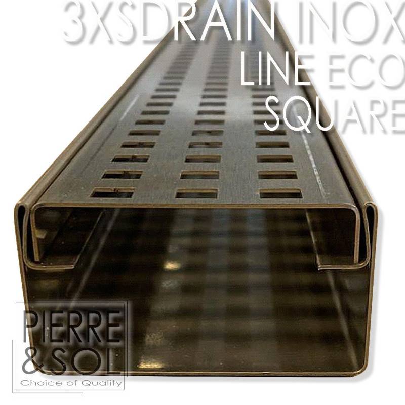 Caniveau Inox Hauteur 3,5 cm - 3XSDRAIN INOX - LINE ECO -       Caniveau de 100 cm avec sortie verticale de 50 mm - Image 4