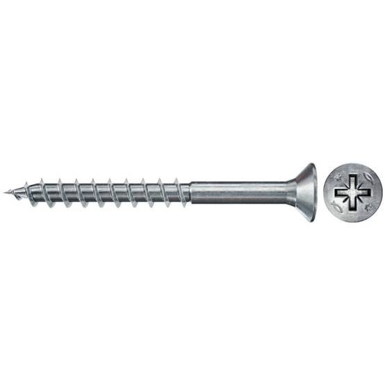 Fischer - Boîte de 200 vis PowerFast II FPF II CZP tête fraisée FISCHER empreinte PZ - zingué blanc - filetage partiel - taille Ø 5 x 50mm - FISCHER - Imagen 1