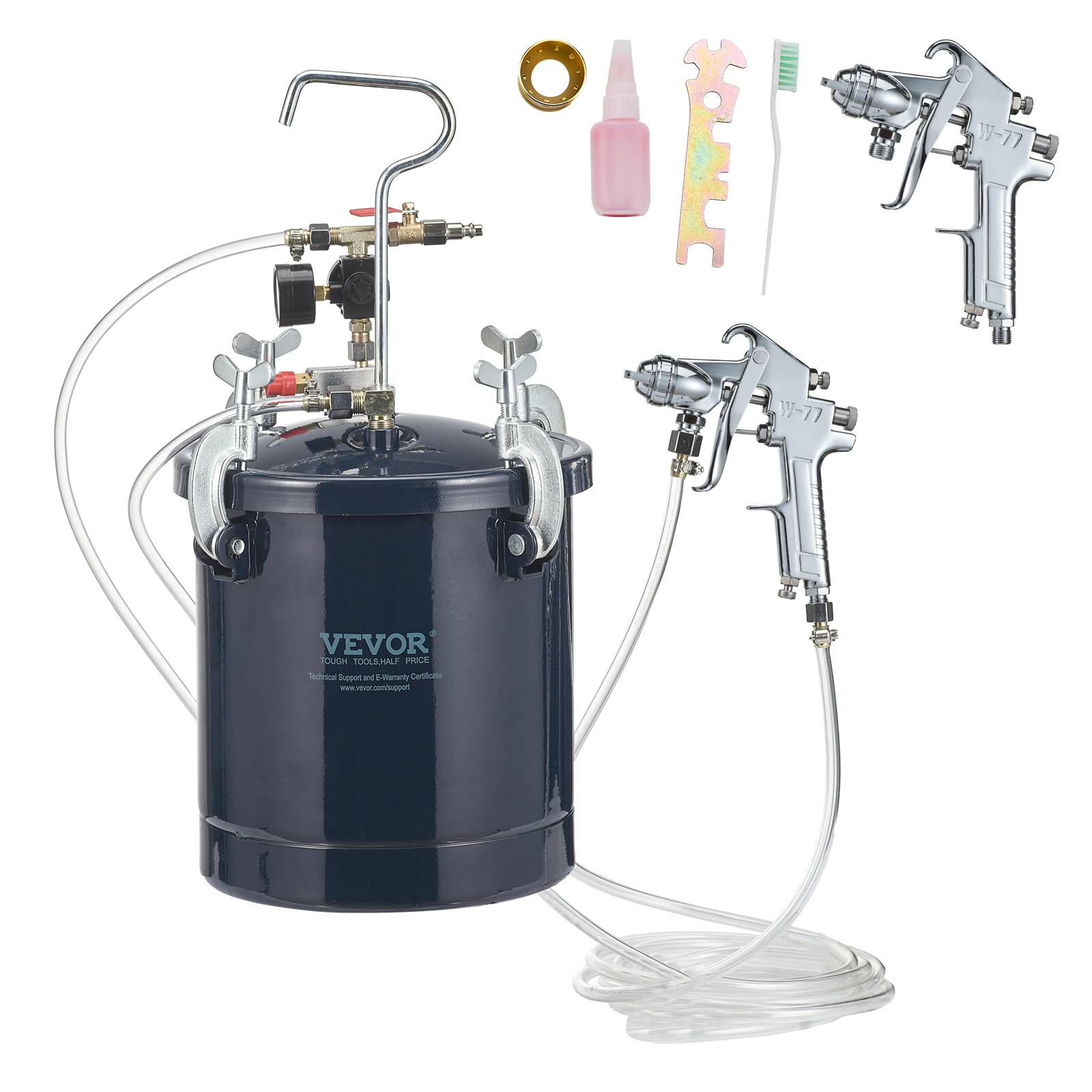 Vevor - VEVOR Pistolet à peinture 10L, 2 pulvérisateurs, buses 1.5mm & 4mm, pression max 60 PSI pour intérieur. - Image 1