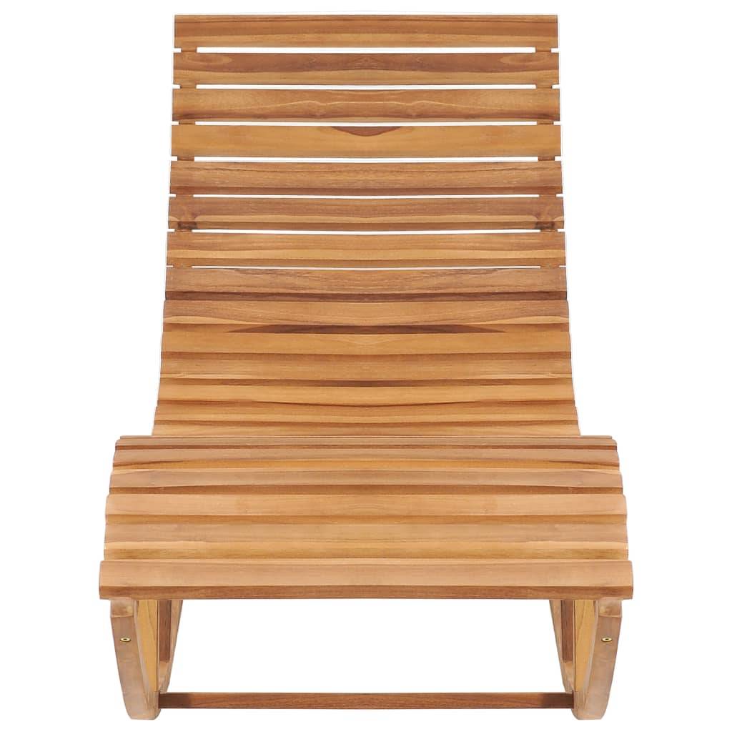 Helloshop26 - Transat chaise longue bain de soleil lit de jardin terrasse meuble d'extérieur à bascule 180 cm avec coussin bois de teck solide - Imagen 3