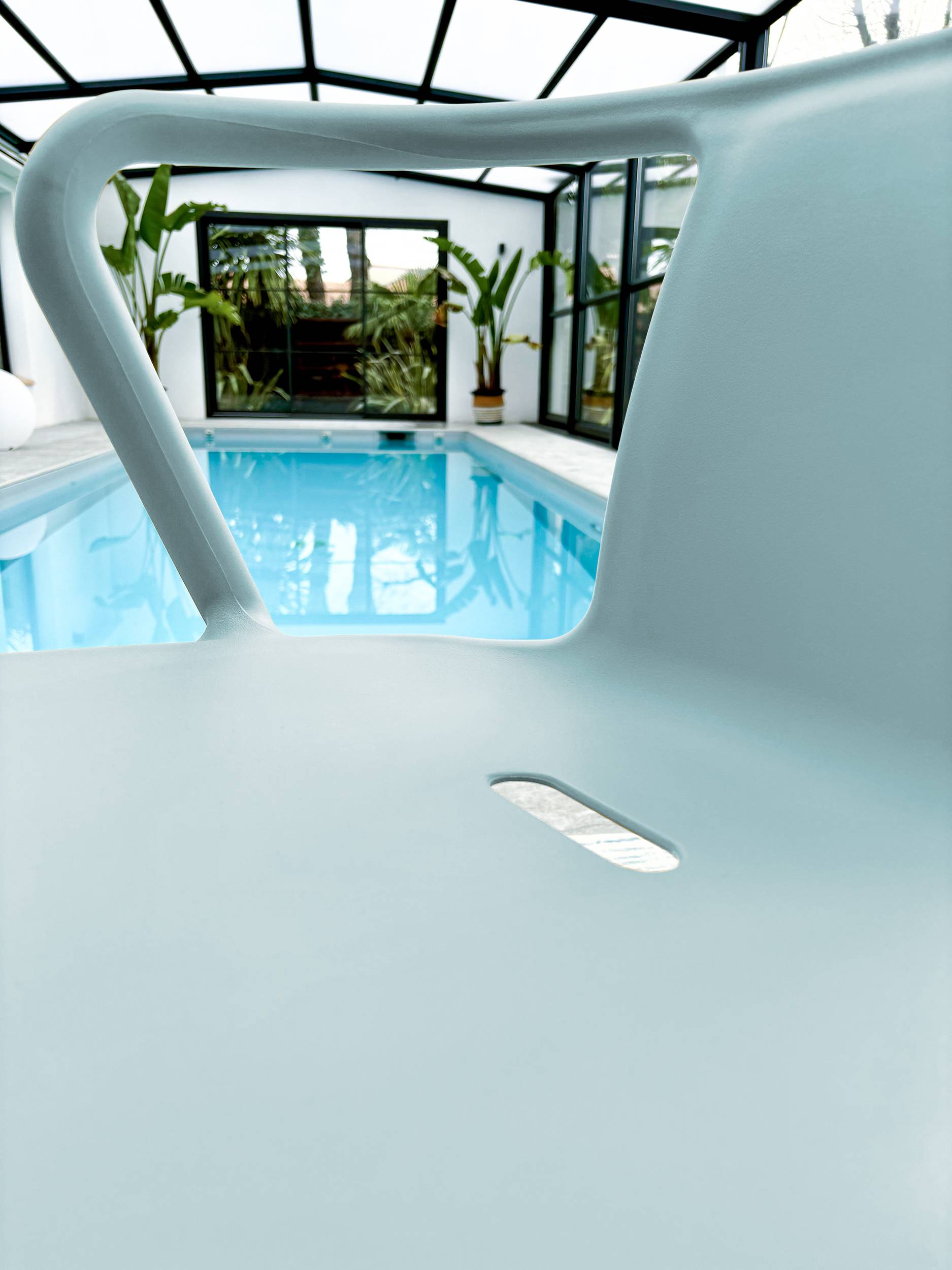 Lot de 2 fauteuils de jardin empilables en Polypropylène - Bleu azur - DIEGO - Image 5