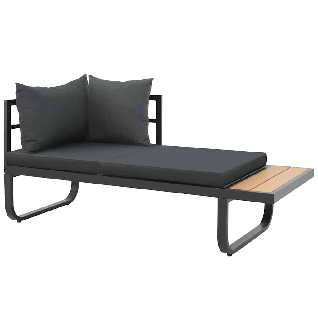Vidaxl - Canapé d'angle de jardin à 2 places avec coussins Aluminium WPC vidaXL 44704 - Imagen 8
