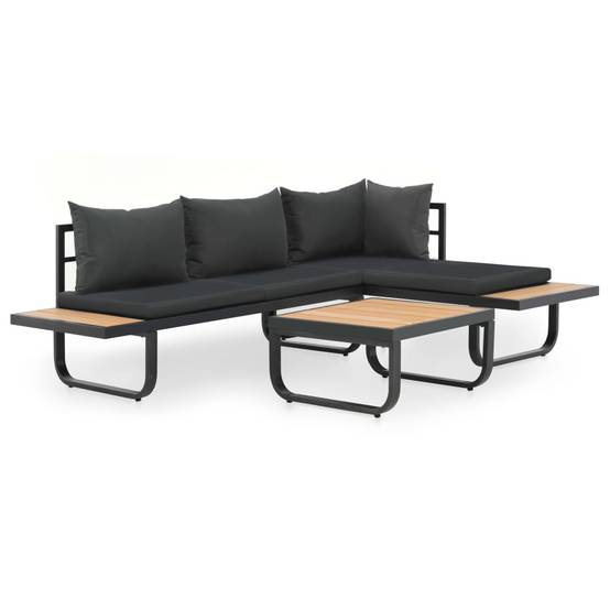 Vidaxl - Canapé d'angle de jardin à 2 places avec coussins Aluminium WPC vidaXL 44704 - Imagen 1