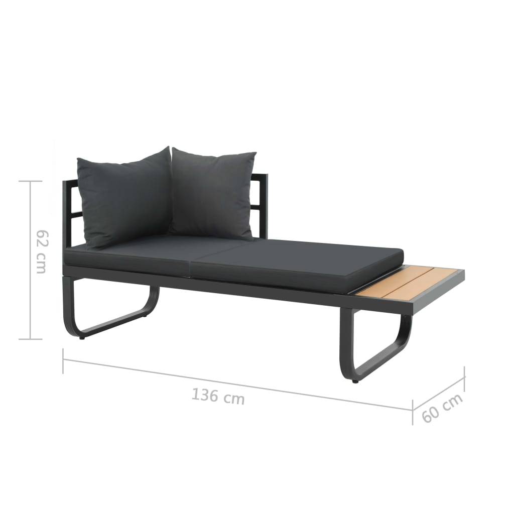 Vidaxl - Canapé d'angle de jardin à 2 places avec coussins Aluminium WPC vidaXL 44704 - Imagen 3